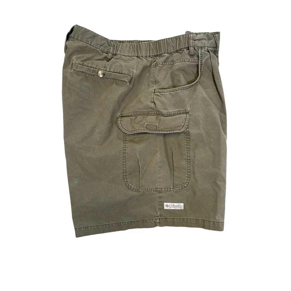 Columbia Mens Cargo‎ Shorts Size 42 Olive Green Cotton Canvas Utility Hiking